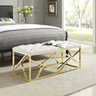 Modway - Intersperse Banc - Ivoire d’or-Sellerie en velours en polyester