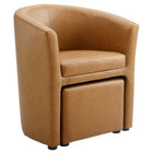 Modway - Divulge Fauteuil et ottoman - Tan-Cadre en bois et calottes de pied