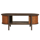 Modway - Coralie Cuir végétalien courbé Ovale Table basse - Noyer Tan-9