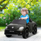 Qaba - Voiture RC électrique pour enfants sous licence Volkswagen Beetle 12V - noir-Doubles moteurs 12V pour une conduite puissante et fluide 