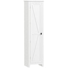 HOMCOM - Armoire de cuisine garde-manger 67 po avec porte de grange - blanc-Disposition à cinq niveaux pour maximiser le rangement vertical 