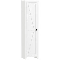 HOMCOM - Armoire de cuisine garde-manger 67 po avec porte de grange - blanc-Disposition à cinq niveaux pour maximiser le rangement vertical 