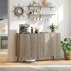 HOMCOM - Buffet 47,2 po L avec rangement - gris clair-Structure en panneau de particules et cinq pieds en pin supportant jusqu'à 198 lb (90 kg) 
