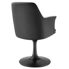 Modway - Lippa Salle à manger pivotante Cuir végane Fauteuil - Noir noir-Assemblée requise