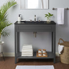 Modway - Altura 36" Vanette de salle de bain - Gris Noir-Bassin d’évier en céramique intégré