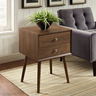Modway - Dispatch Table de chevet, Noyer-Placage lisse à grains de bois