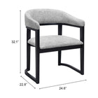 Zuo - Anasa Chaise de salle à manger - Gris-6