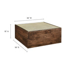 Modway - Truett Square Rotin de bois Table basse - Noyer-Placage en bois de manguier