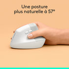 Logitech - Lift Souris Ergonomique Verticale - Blanc-57° de pure relaxation : La forme verticale de Lift aide les poignets à bien se sentir au travail, et favorise une posture plus naturelle de l'avant-bras. Confort et productivité toute la journée
