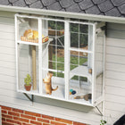 PawHut - Catio extérieur pour fenêtre pour 2 à 3 grands chats - blanc - 63,8 po L x 19,7 po l x 60,6 po H-Convient pour héberger confortablement 2 à 3 chats, chacun jusqu’à 22 lb (10 kg) 