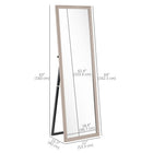 HOMCOM - Miroir corporel avec cadre - 21 po l x 64 po H - argenté-Le verre trempé incassable offre une sécurité supplémentaire 