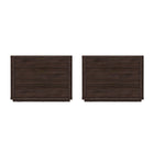 Manhattan Comfort - Evelyn 32" Table de nuit moderne à 3 tiroirs - Marron - Lot de 2-Table de nuit moderne pour chambre et salon lot de 2