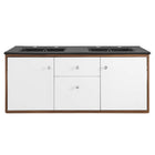 Modway - Transmit 48" Vanité de salle de bain murale - Noir noyer-Vanité moderne du milieu du siècle