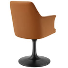 Modway - Lippa Salle à manger pivotante Cuir végane Fauteuil - Black Tan-Assemblée requise