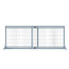 PawHut - Barrière pour animaux autoportante avec longueur réglable de 41 po à 72 po - gris-bleu-Deux pieds larges assurent soutien et stabilité 