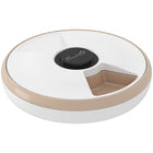 PawHut - Distributeur automatique de nourriture pour chat avec minuterie pour 6 repas - brun clair-Programme jusqu'à six repas par jour avec six compartiments alimentaires séparés 