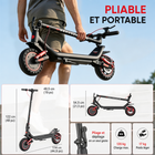 Gyrocopters - Trottinette électrique Flash 6.0 MAX pour adultes et adolescents - Vitesse : 32 km/h - Autonomie : 40 km - Noir-Sécurité : Homologué UL 2272