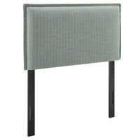 Modway - Camille Mélange de lin rembourré Tête de lit - Bande bleue Spa-Mélange de lin tissé avec motif à rayures fines