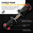 MotionGrey - Ensemble  d’haltères réglables et support pour l’entraînement musculaire à domicile - 10 à 90 lb-Couleur : Noir