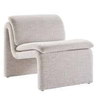 Modway - Lume Boucle Tapis Chaise d’accent sans accoudoir - Parchemin-Chaise pantoufle courbée