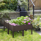 Outsunny - jardinière surélevée 4 pièces - 15,7 po L x 15,7 po l x 17,3 po H-Le design compact permet de jardiner dans de petits espaces
