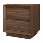 Hudson&Canal - Table de chevet rectangulaire Emmett - 24 po l - Noyer satiné-Capacité de charge totale : 22,7 kg (50 lb), chaque tiroir peut contenir jusqu’à 3,4 kg (7,5 lb)
