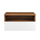 Modway - Envision Fixation murale Table de chevet, Blanc noyer-Assemblée requise