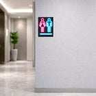 Futech - Panneau de toilettes intérieures - Néon bleu/rouge-Léger et facile à installer : Support en acrylique mince permettant une installation rapide sur une fenêtre, un mur ou un comptoir.