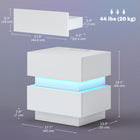 HOMCOM - Table de nuit avec station de charge et lumière LED - blanc-Fonctionne bien comme table de chevet, table d'appoint pour canapé ou petit organisateur pour petites pièces 
