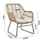 Manhattan Comfort - Ensemble de conversation moderne Antibes pour patio, 4 personnes, avec table basse - beige et crème - ensemble de 4-Coussins amovibles avec fermeture éclair Fabriqués en tissu imperméable de haute qualité Tissu lavable