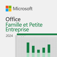 Microsoft Office Famille et Petite Entreprise 2024 pour 1 PC, Bilingue (Code numérique)-Achat unique pour 1 PC