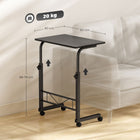 HOMCOM - Bureau debout mobile à hauteur réglable - 23,5 po L x 15,75 po l x 30,75 po H - noir-Peut servir de table de chevet, table d'appoint pour canapé, mini chariot de bar, jardin mobile, etc. 