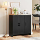 HOMCOM - Buffet moderne 35,4 po L avec rangement - noir-Les étagères réglables s'adaptent à des objets de différentes hauteurs 