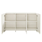 Modway - Dahlia Cannelées et festonnées Armoire de rangement de buffet - Blanc-Assemblée requise