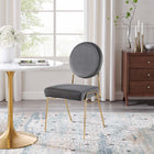 Modway - Craft Performance Velvet Fauteuil d’appoint de salle à manger - Gris or-Rembourrage en mousse dense