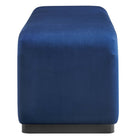 Modway - Koda Performance Velvet Banc long de la chute d’eau - Noir Bleu Nuit-Socle métallique