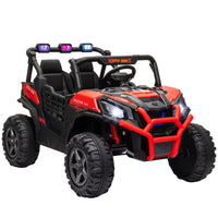 Qaba - Voiture électrique pour enfants à batterie 24V 7AH avec 2 places - rouge-Les deux moteurs offrent des performances puissantes de 24V pour des trajets passionnants 