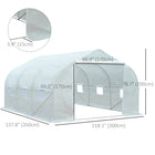 Outsunny - Serre tunnel portable à entrée marchable - 11,5 pi x 10 pi x 6,6 pi- La bâche en PE résistante aux UV résiste aux conditions les plus difficiles  
