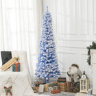 HOMCOM - Arbre de Noël artificiel fin floqué de neige artificielle 6pi-Sapin de Noël artificiel dans un style d'arbre réaliste 