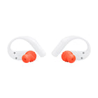 JBL - Endurance Peak 4 Écouteurs de sport sans fil avec réduction de bruit - Blanc / Orange-6 micros pour des appels d’une qualité optimale