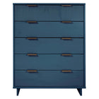 Manhattan Comfort - Granville commode haute moderne 37,8" - bleu minuit-Moderne-contemporain avec une touche de glamour - grande commode pour chambre
