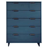 Manhattan Comfort - Granville commode haute moderne 37,8" - bleu minuit-Moderne-contemporain avec une touche de glamour - grande commode pour chambre