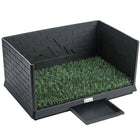 PawHut - Tapis d’herbe pour chien avec bords hauts et plateau, bac à litière d’intérieur-Comprend des parois hautes de 11,8 po (30 cm) sur trois côtés pour éviter les éclaboussures et garder les sols propres 
