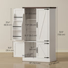HOMCOM - Armoire de garde-manger avec 6 étagères de porte - blanc-Les portes de grange avec poignées en alliage vintage ajoutent un charme campagnard classique 