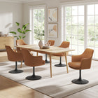 Modway - Lippa Salle à manger pivotante Cuir végane Fauteuil - Black Tan-Légèrement penché en arrière