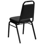 Flash Furniture – Chaise banquet empilable HERCULES à dossier trapèze, siège 2,5 po, noir avec vinyle noir (FDBHF1)-Conception à dossier trapèze