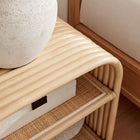 Modway - Eve Rotin naturel courbé Table d’appoint - Naturel-Capsules de pied non marquées