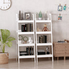 HOMCOM - Bibliothèque échelle à 4 niveaux - blanc - lot de 2-Quatre grandes étagères ouvertes offrent suffisamment d’espace de rangement 