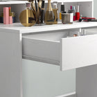 HOMCOM - Coiffeuse avec miroir éclairé - 31,5 po L x 15,7 po l x 53,1 po H - blanc-Le style nordique simple complète l’esthétique de la décoration moderne 