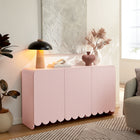 Modway - Dahlia Cannelées et festonnées Armoire de rangement de buffet - Rose doux-Détail festonné